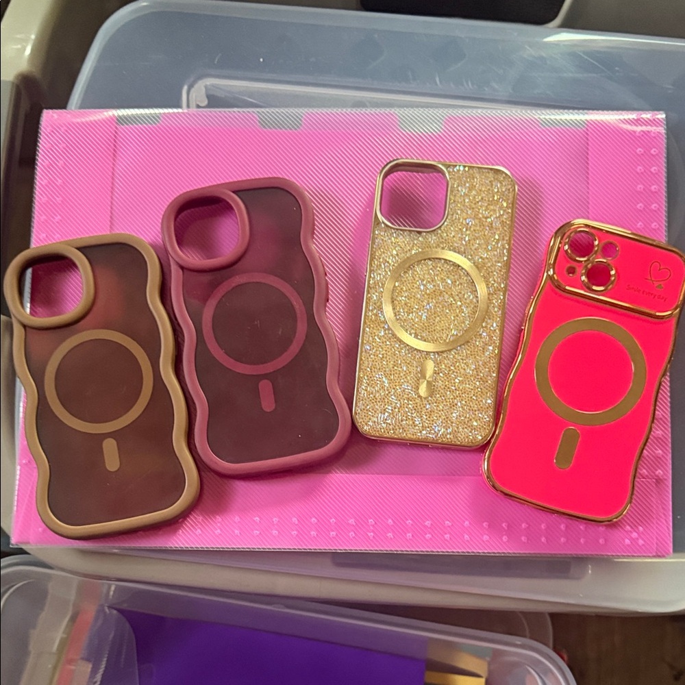 Stylish Gold and Pink Phone Cases
